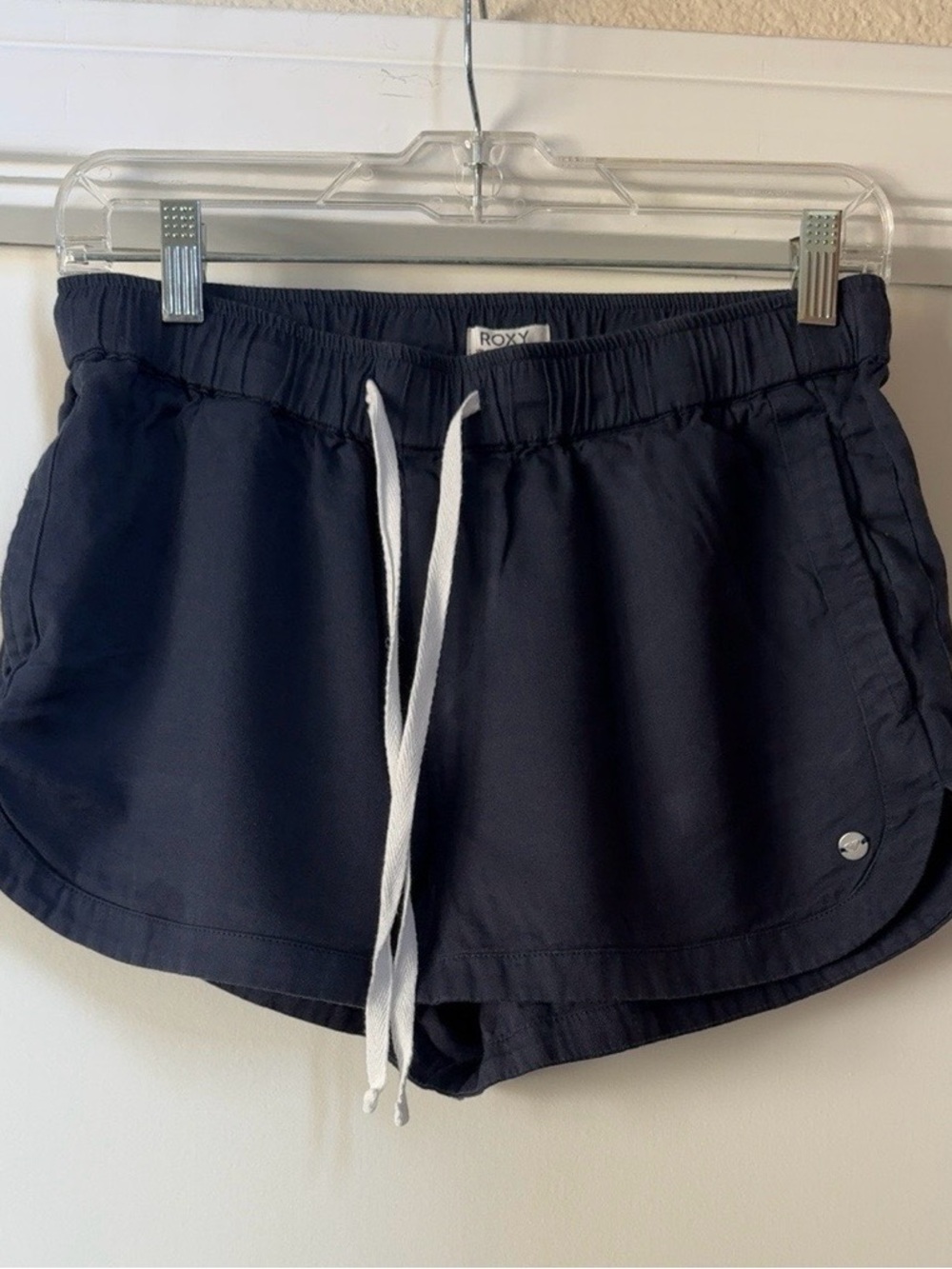 Roxy Navy Blue Dolphin Shorts Drawstring Beach Casual M
